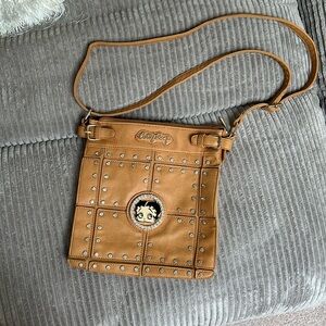 EUC Rhinestone Betty Boop Cross-Body Bag